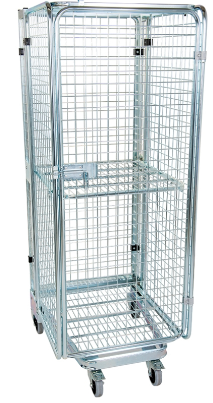 Nestbarer Rollbehälter, Typ 730 x 880 mm, mit 3 x Metallboden, "Antidiebstahl", speziell für Euronorm-Boxen!