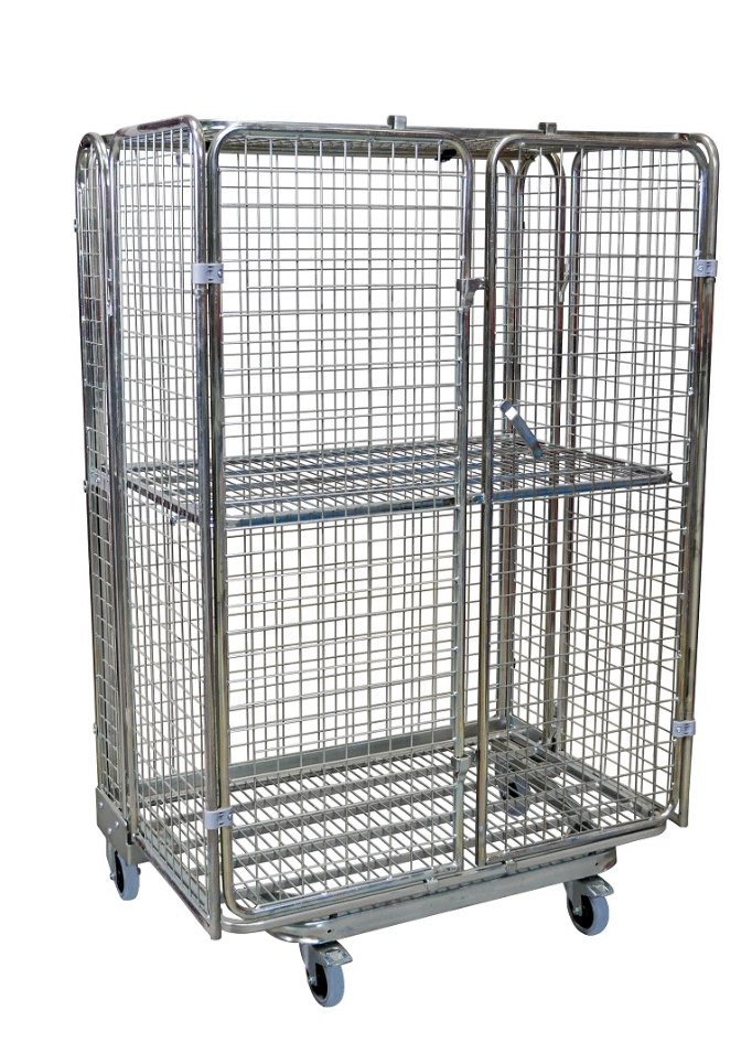 Rollbehälter nestbar ADB 1550 ME, 800x1200, 5-seitig verzinkt, 1 ZWB ME, 50x50