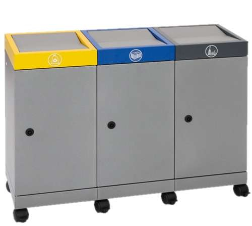 Wertstoffsammler 3-er Set mit Flügeltür, 3x 70 Liter Wertstoffsammler 3-er Set mit Flügeltür, 3x 70 Liter
