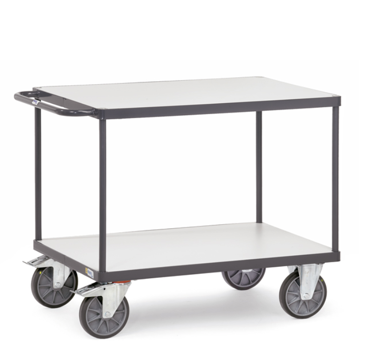 ESD-Tischwagen 600 kg, mit 2 Böden, elektrisch leitfähige Ausführung 1000x600