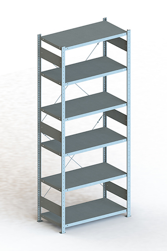 META Steckregalsystem CLIP 150 S3, GR, 2500x1000x500 mm, Feldlast 1380 kg, vzk.