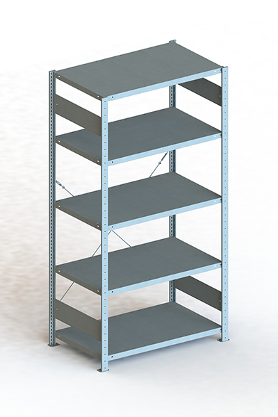 META Steckregalsystem CLIP 150 S3, GR, 2000x1000x600 mm, Feldlast 1100 kg, vzk.