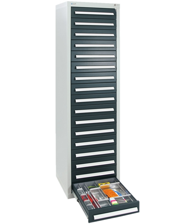 Schubladenschrank Serie T-100/35-5, 17 Schubladen (17x100 mm)