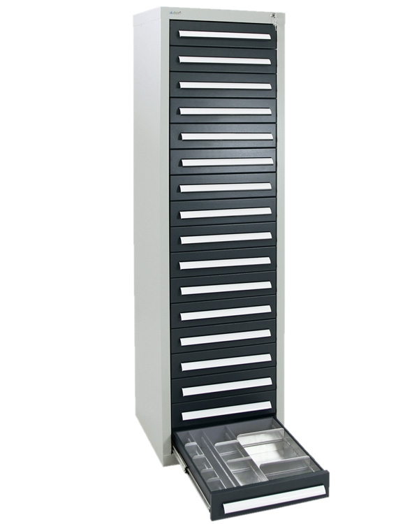 Schubladenschrank Serie T-100/35-5, 17 Schubladen (17x100 mm)
