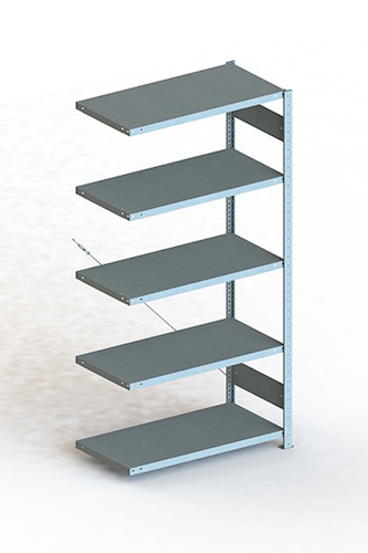 META Steckregalsystem CLIP 150 S3, AR, 2000x1000x500 mm, Feldlast 1100 kg, kunststoffbeschichtet