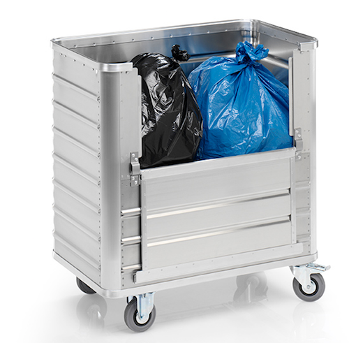 Alu-Transportwagen 355 Liter (930x530mm), Seitenwand klappbar