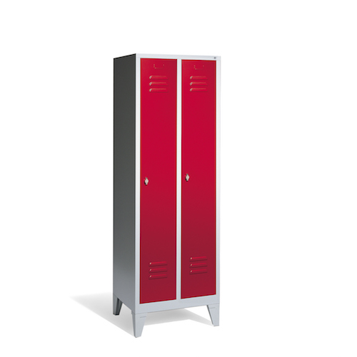 Garderobenschrank Classic auf Füßen, 2 Abteile, Front 3003 Rubinrot
