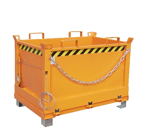 Klappbodenbehälter für Stapler und Kran, Inhalt 0,50 m³, Tragfähigkeit 1000 kg, lackiert