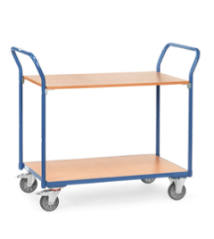 Tischwagen mit 2 Böden und 2 Schiebebügeln 850x500