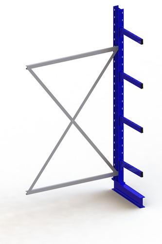 META MULTISTRONG Medium Kragarmregal Anbauregal, 2500x1300x500 mm, einseitig