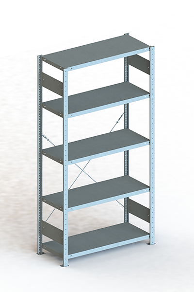 META Steckregalsystem CLIP 150 S3, GR, 2000x1000x400 mm, Feldlast 1100 kg, vzk.