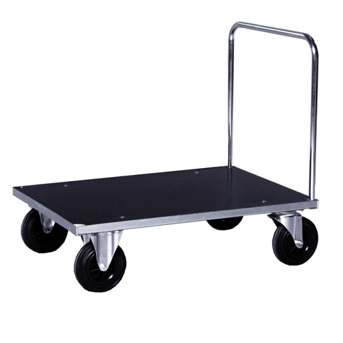 Schwarzer Schiebebügelwagen, elektrolytisch verzinkt, 1000x700 mm