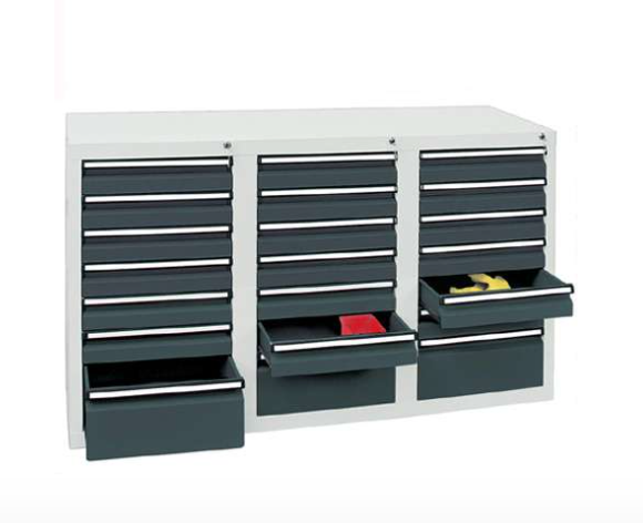 Schubladenschrank Serie ST 410-3, mit Teleskopführungen