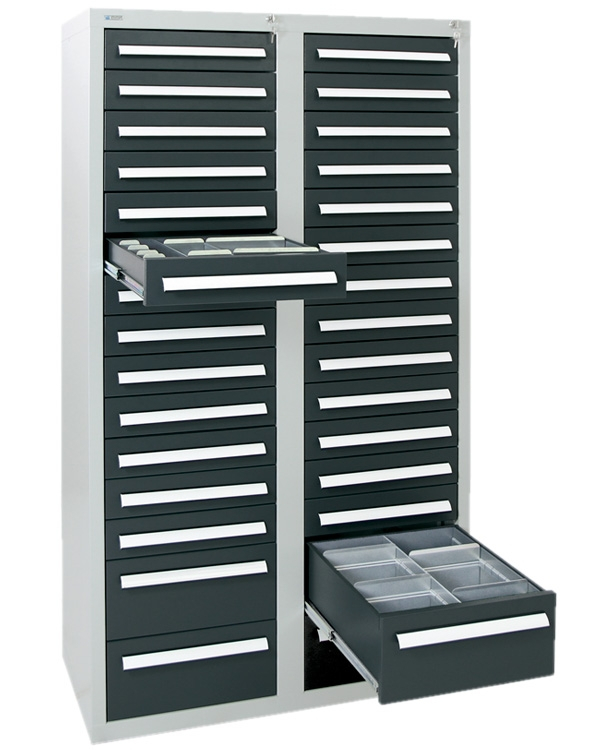 Schubladenschrank Serie T-100/35-4, 30 Schubladen (26x100, 4x200mm)