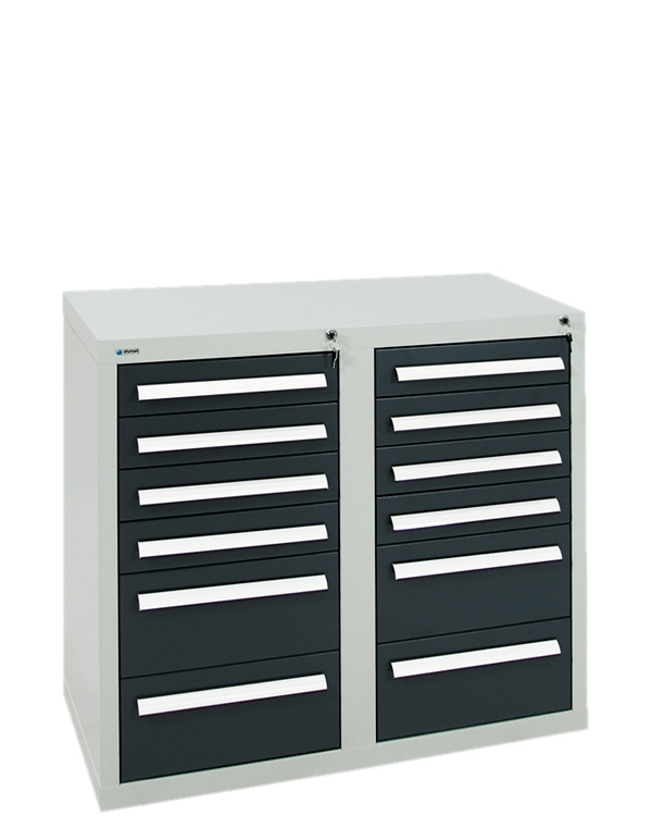 Schubladenschrank Serie T-100/35-2, 12 Schubladen (8x100, 4x200mm)