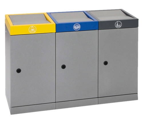 Wertstoffsammler 3-er Set mit Flügeltür, 3x 70 Liter Wertstoffsammler 3-er Set mit Flügeltür, 3x 70 Liter