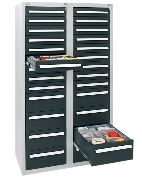 Schubladenschrank Serie T-100/35-4, 26 Schubladen (18x100, 8x200mm)