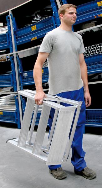 Stufen-Stehpodest, beidseitig begehbar, klappbar, 4 Stufen