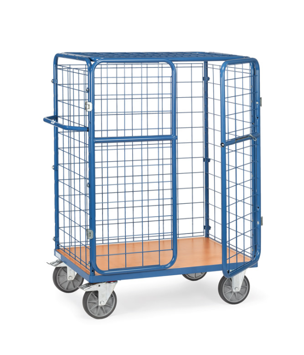 Paketwagen mit Doppelflügeltüren und Dach mit Drahtgitterwänden. Doppelflügeltüren und Dach, Höhe 1500 mm 1000x600