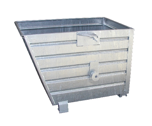 Stapelkipper aus profiliertem Stahlblech, Inhalt 0,70 m³, Tragfähigkeit 1500 kg, verzinkt