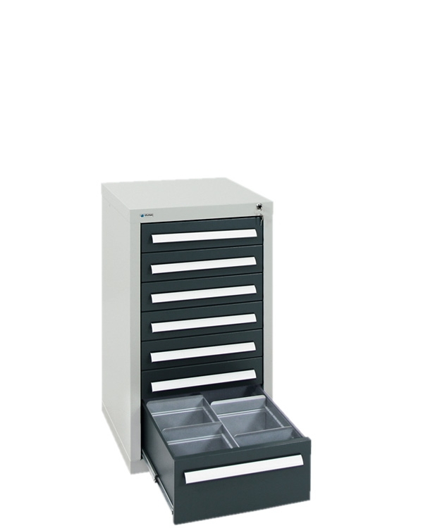 Schubladenschrank Serie T-100/35-1, 7 Schubladen (6x100, 1x200mm)