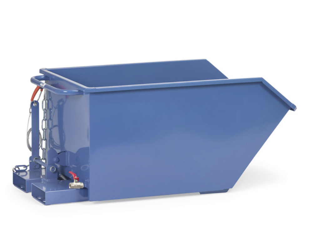 Kippbehälter mit Ablasshahn für Schüttgüter zum selbsttätigen Abkippen auch extrem leichter Güter 300 Liter