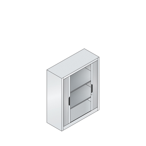 Büro-Sideboard mit 2 Fachböden und Rolladen, 1000 mm breit, 7021 Anthrazit