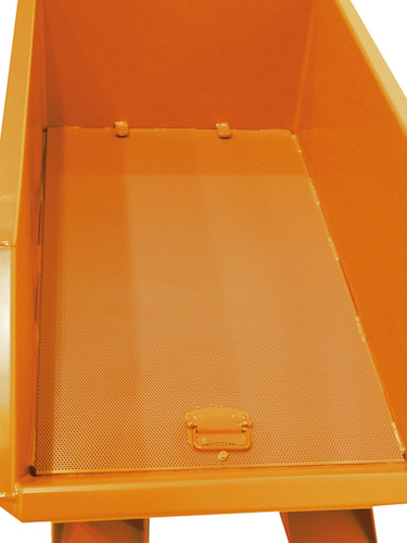 Spänebehälter Tragfähigkeit 1000 kg, Inhalt 0,50 m³, orange lackiert
