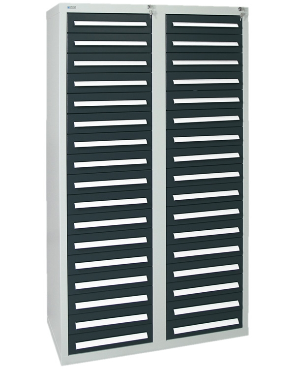 Schubladenschrank Serie T-100/35-4, 34 Schubladen (34x100 mm)