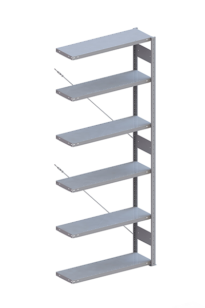 META Steckregalsystem CLIP 100 S3, AR, 2500x1000x300 mm, Feldlast 1290 kg, kunststoffbeschichtet