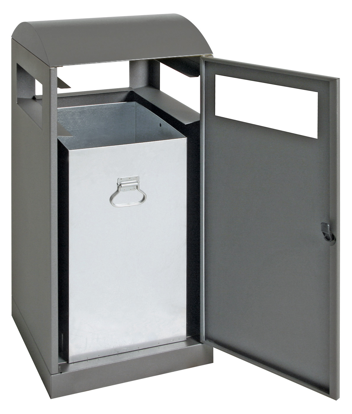 Wertstoffsammler für Außenbereich, A³ 90 Liter, Kopfelement Anthrazitgrau