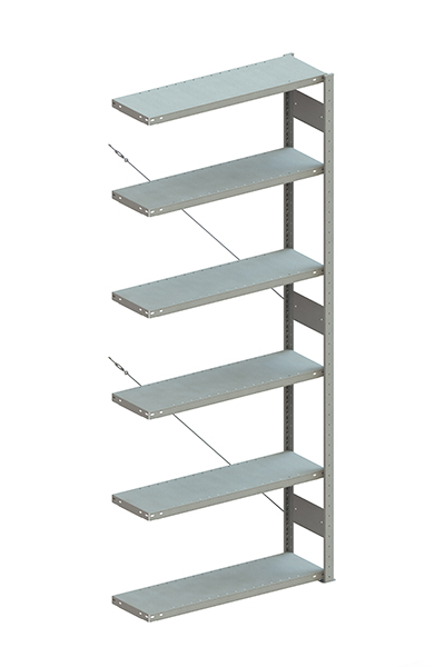 META Steckregalsystem CLIP 100 S3, AR, 2500x1000x300 mm, Feldlast 1290 kg, vzk.