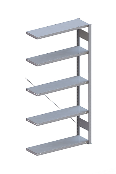 META Steckregalsystem CLIP 100 S3, AR, 2000x1000x300 mm, Feldlast 1100 kg, kunststoffbeschichtet