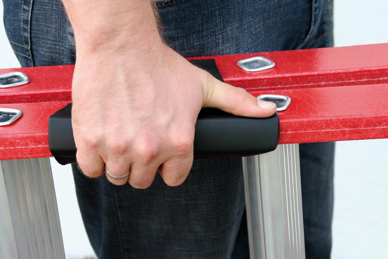 Kunststoff-Stehleiter, beidseitig begehbar, 2 x 4 Stufen