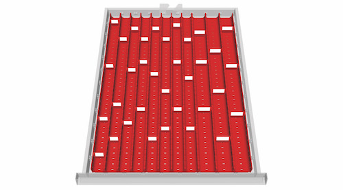 Schubladeneinsatz Muldenplatten mit Mulden für Front 50 mm