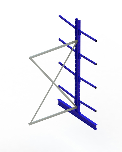 META MULTISTRONG Light Kragarmregal Anbauregal, 2500x1300x600 mm, doppelseitig