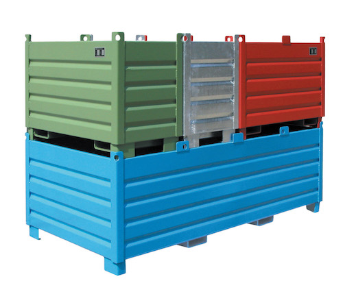 Sammelbehälter-System, Tragkraft 2250 kg, grau lackiert