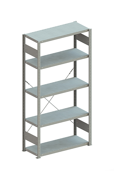 META Steckregalsystem CLIP 100 S3, GR, 2000x1000x400 mm, Feldlast 1100 kg, vzk.