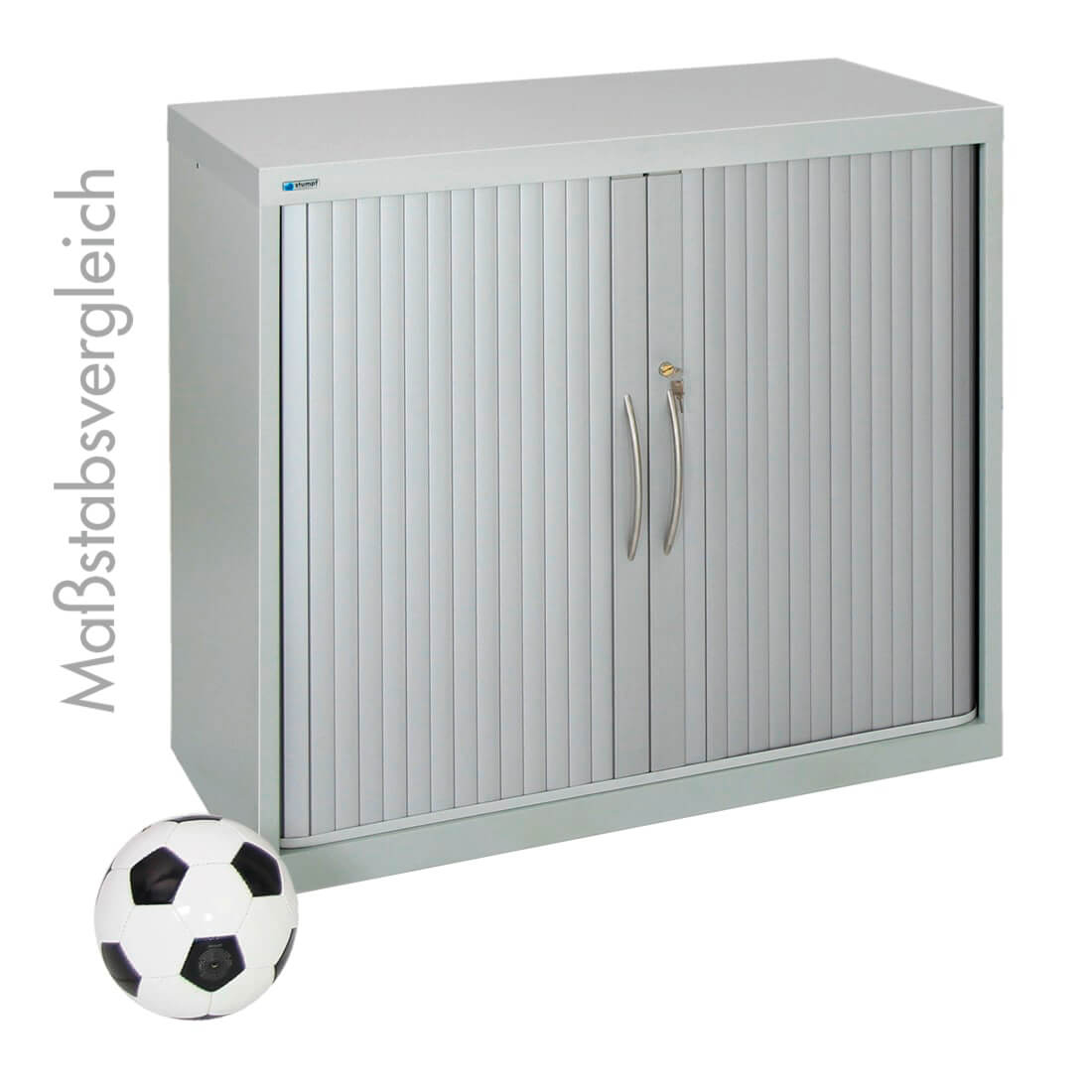 Jalousieschrank MovaFlex II, klein metallic mit 2 Fachböden