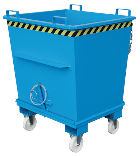 Konischer Klappbodenbehälter für Stapler und Kran, Inhalt 0,50 m³, Tragfähigkeit 1000 kg, lackiert