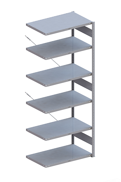 META Steckregalsystem CLIP 100 S3, AR, 2500x1000x600 mm, Feldlast 1290 kg, kunststoffbeschichtet