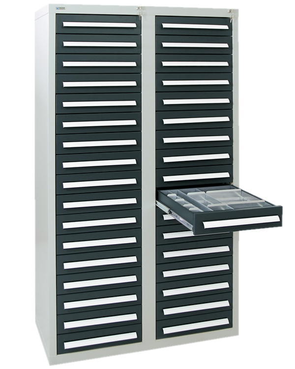Schubladenschrank Serie T-100/35-4, 34 Schubladen (34x100 mm)