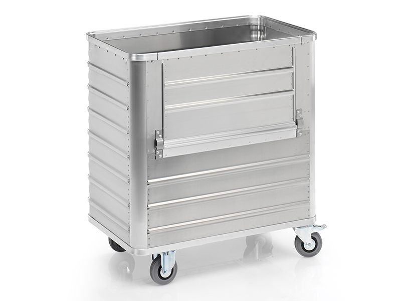 Alu-Transportwagen 355 Liter (930x530mm), Seitenwand klappbar