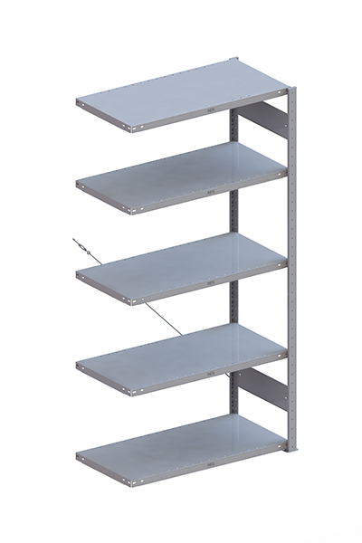 META Steckregalsystem CLIP 100 S3, AR, 2000x1000x500 mm, Feldlast 1100 kg, kunststoffbeschichtet