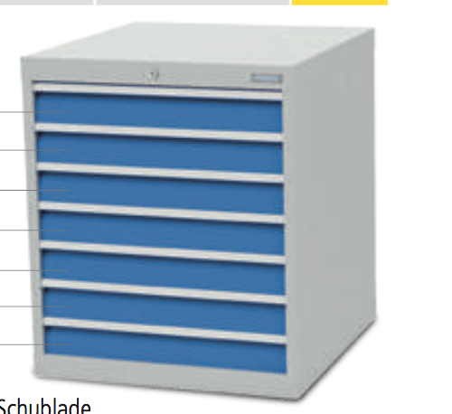 Schubladenschrank mit 7 Schubladen, 100 % Auszug