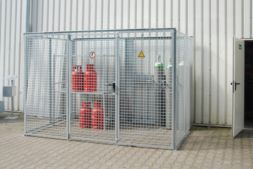 Gasflaschen-Container ohne Dach, 60x Ø 220 mm