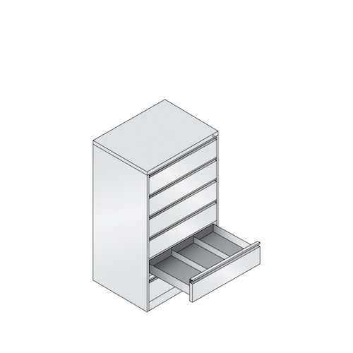 Karteischrank dreibahnig, 6 Schubladen, 7021 Anthrazit