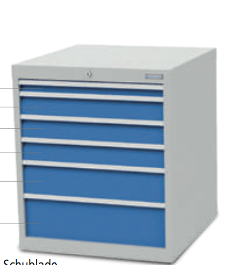 Schubladenschrank mit 6 Schubladen, 100 % Auszug