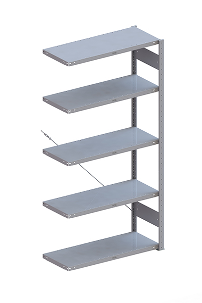 META Steckregalsystem CLIP 100 S3, AR, 2000x1000x400 mm, Feldlast 1100 kg, kunststoffbeschichtet