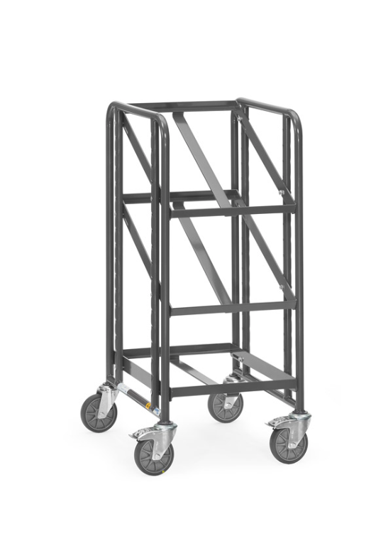 ESD-Eurokastenwagen 250 kg, mit 3 offenen Etagenrahmen für je 1 Eurokasten